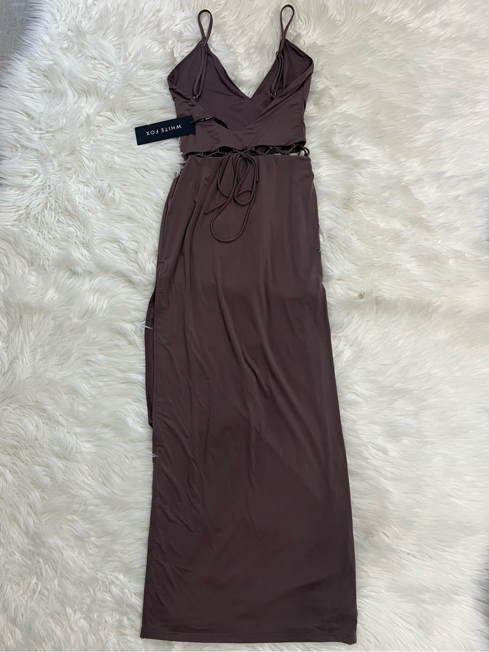 White Fox Boutique Spaghetti-Strap Maxi Dress in Color Pewter - Picture 8 of 8